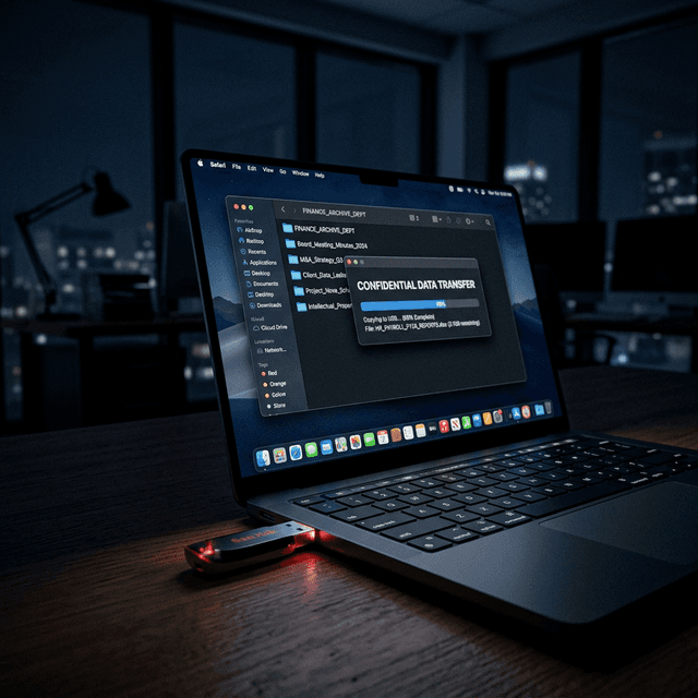 Copying confidential files via USB drive