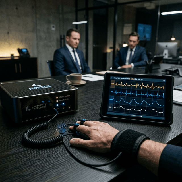 Preparation and connection to a polygraph device