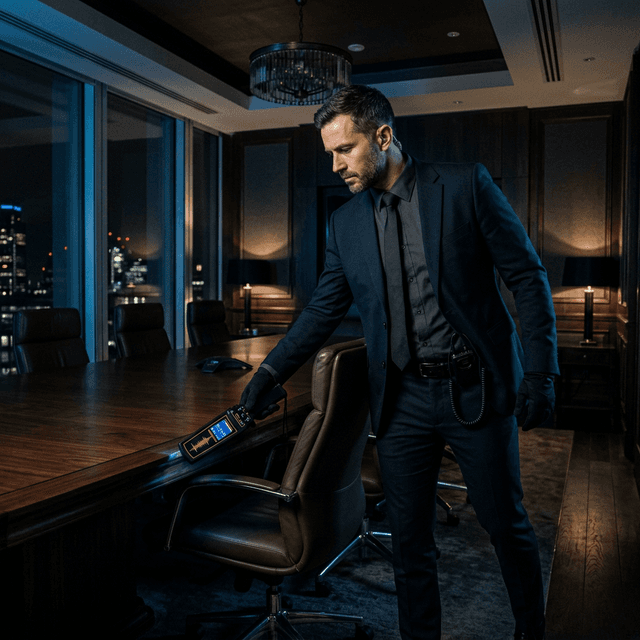 סריקת חדר ישיבות לאיתור אמצעי האזנה